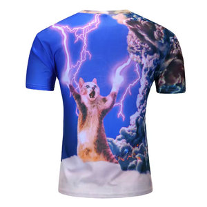 Camiseta de Manga Corta para Hombre con Estampado de Rayo, Cuello Redondo, Corte Regular, Estilo Casual, Transpirable, de Poliéster Tejido - Product Image 2