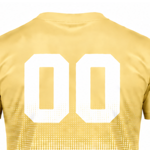 Yellow and <b>White</b> Gradient Sublimation T <b>Shirt</b> <b>Men</b> <b>Short</b> <b>Sleeve</b> Crew Neck Custom Printed Sports Training Performance Athletic - Product Image 3