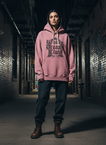 Sweat à capuche vintage délavé rose vieilli pour femme, coupe oversize à épaules tombantes, 100% coton molletonné respirant, décontracté pour l'hiver - Product Image 6