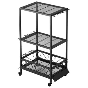 Organizzatore Mobile per Interni/Garage, Porta Canne da Pesca con 10 Aste, Supporto per Attrezzatura da Pesca in Plastica Resistente con Ruote Facili da Spostare - Product Image 5