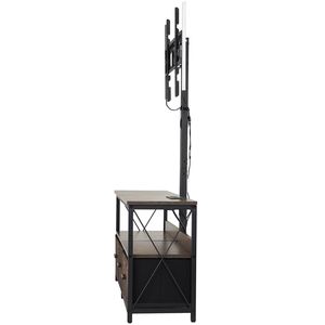 Mobile TV da 52 pollici con supporto per TV fino a 75 pollici, centro intrattenimento con presa di corrente, luci LED e altezza regolabile - Product Image 1