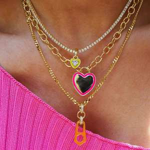Collier pendentif en moissanite taille cœur, en argent sterling plaqué or, breloque solitaire, style hip-hop, pour soirée, unisexe - Product Image 5