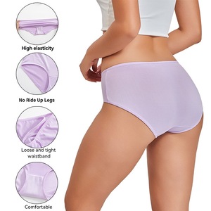 กางเกงในสตรีแบบแพ็คหลายตัว ผ้าเนื้อนุ่ม ไร้ตะเข็บ แบบฮิปสเตอร์ - Product Image 4