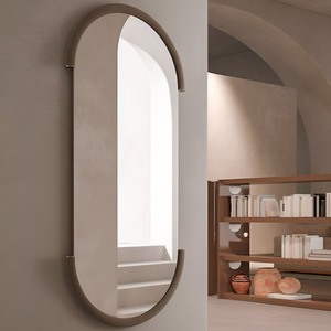 Modern Oval Runway Bathroom Wall Mounted <b>Vanity</b> <b>Makeup</b> Mirror Elegant Toilet <b>Vanity</b> <b>Makeup</b> Mirror Design - Product Image 2