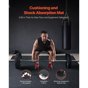 Tapis de sol de gym épais de 0,56 pouce, 6 dalles, revêtement en caoutchouc, mousse EVA, 25 po x 25 po, revêtement de sol protecteur, couverture de 25 pi², 1 niveau - Product Image 3