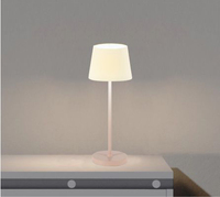 Lámpara de Mesa LED de Estilo Moderno Europeo, Funciona con Batería, Cúpula de Plástico, Cuerpo de Metal ABS, Interruptor Táctil, para Sala de Estar