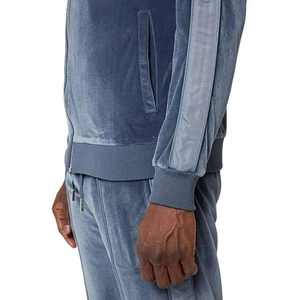 Ensemble deux pièces vintage en velours pour homme avec logo personnalisé, survêtement en velours à strass, couleur unie, séchage rapide, couleur personnalisée - Product Image 5