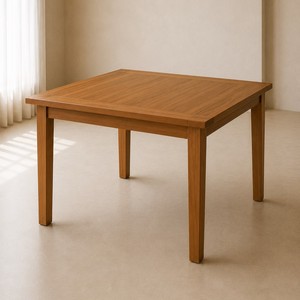 Mesa de Comedor Minimalista de Madera de Teca Sólida para 4 Personas, Muebles Modernos, Diseño Duradero, Forma Cuadrada, Acabado Natural, Muebles Fáciles de Armar para el Hogar - Product Image 1