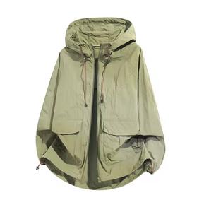 Veste à capuche unisexe coupe-vent, coupe classique, en molleton bouclette, séchage rapide, avec poches, color block, pour l'hiver, style décontracté - Product Image 6