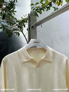 เสื้อโปโลแขนสั้นสีพื้นผ้าฝ้ายถักลำลองทรงปกติป้องกันรอยยับ S-Y1511 - Product Image 3