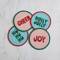Nouvel Arrivage Ensemble de Sous-Verres Contemporains Faits Main Écologiques en Broderie de Perles de Rocaille et Verre, pour la Maison, les Cafés, Décoration de Noël et Napperons de Table