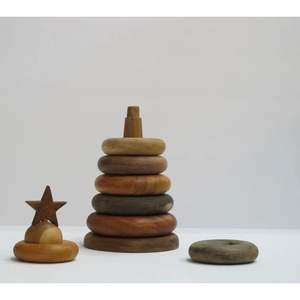 Anneaux empilables en bois de qualité supérieure, jeu pour enfants, décoration pour bébé et enfants - Product Image 1