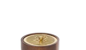 Quemador de Incienso Redondo de Madera al por Mayor, Incensario de Metal de Lujo con Tapa Dorada, Decoración Moderna para Mesa de Oficina u Hogar - Product Image 2