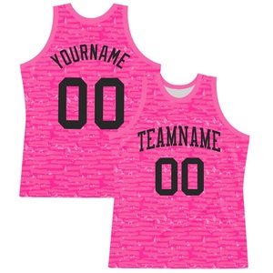 Camiseta de baloncesto rosa personalizada, nombre del equipo sublimado, número, camiseta sin mangas unisex para adultos que absorbe la humedad, para todas las estaciones - Product Image 5