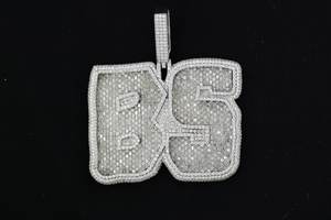 Bijoux de mode Dvars, pendentif lettre personnalisé en argent 925 plaqué or de luxe, style hip-hop, serti de diamants, nom personnalisé en moissanite - Product Image 3