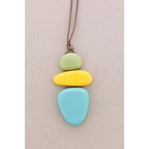 Collier artisanal en résine et en bois, élégant pour tous les jours, fournitures de perlage - Product Image 1