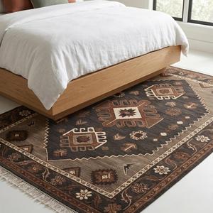 Traditional Tribal Geometric Area Rug with <b>Round</b> Pattern Decorative <b>Carpet</b> for Living Room Bedroom Home Decor - Product Image 2