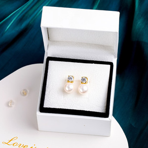 Pendientes Clásicos de Perlas de Agua Dulce de la Reina, Elegantes, de Plata 925 y Chapados en Oro, Redondos, con Luz Intensa, Estilo Moderno para Mujer - Product Image 4