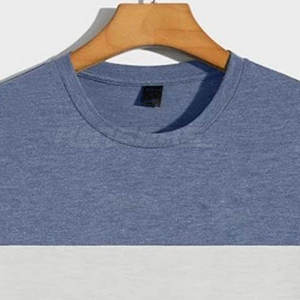 Camisetas de Hombre con Bloques de Color, Manga Corta, Cuello Redondo, Corte Regular, Camisetas de Verano, Estampado Personalizado, Camisetas Casuales - Product Image 3