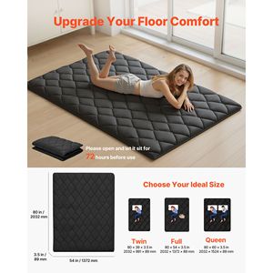 Materasso Tatami Giapponese Full Size con Borsa per il Trasporto, Chiusura a Strappo e Costruzione a 9 Strati - Product Image 2