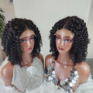 Perruques Pixie bouclées en cheveux humains, avec dentelle transparente HD et frontale complète, cheveux vietnamiens bruts, prix de gros usine, fournisseur - Product Image 1