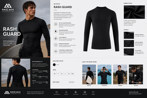 Micah Corporation Premium UPF50+ Breathable Eco-Friendly Long Sleeve <b>Raglan</b> Compression Moisture-Wicking Unisex Crew Neck Rash - Product Image 6