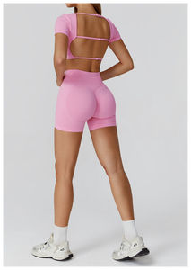Custom Seamless Yoga Set Women High Waist <b>Leggings</b> With Multiple Top Styles Breathable Stretchy Fitness Wear Sportswear - Product Image 3