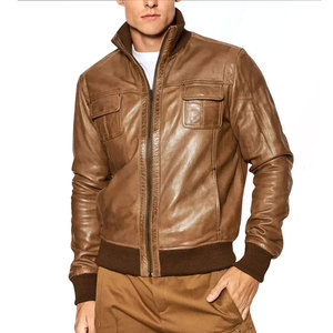Custom Made Men's <b>Winter</b> <b>Leather</b> <b>Jacket</b> with Customized Color & Logo Eco-Friendly & Breathable Front Logo - Product Image 1