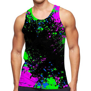 Débardeur imprimé graffiti 3D pour hommes, style Y2K cool, streetwear, t-shirt sans manches, séchage rapide, vêtements de sport, gilet de basketball urbain - Product Image 2
