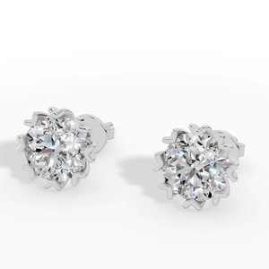 Boucles d'oreilles en or 18 carats avec diamants cultivés en laboratoire |   Bijoux fins de luxe à taille brillante ronde |   OEM ODM Personnalisé |   Cadeau de mariage pour femme - Product Image 3