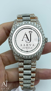 AARVA JEWELS นาฬิกาข้อมือผู้หญิงสุดหรู ตัวเรือนสแตนเลสสตีลประดับเพชร Miyota ขนาด 38 มม. ระบบอนาล็อก ควอตซ์ แสดงวันที่ สายแบบพับได้ขนาด 20 มม. - Product Image 4
