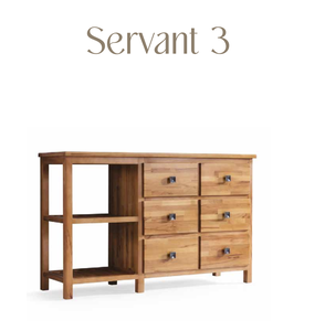 Mobiletto Tradizionale Shaker in Legno Massello con 5+ Cassetti <span class=keywords><strong>e</strong></span> Ripiani Aperti per Soggiorno - Product Image 1