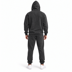 Survêtement en molleton de coton pour homme, marque privée, logo imprimé, tissu de qualité supérieure, respirant, séchage rapide, design streetwear vintage - Product Image 4