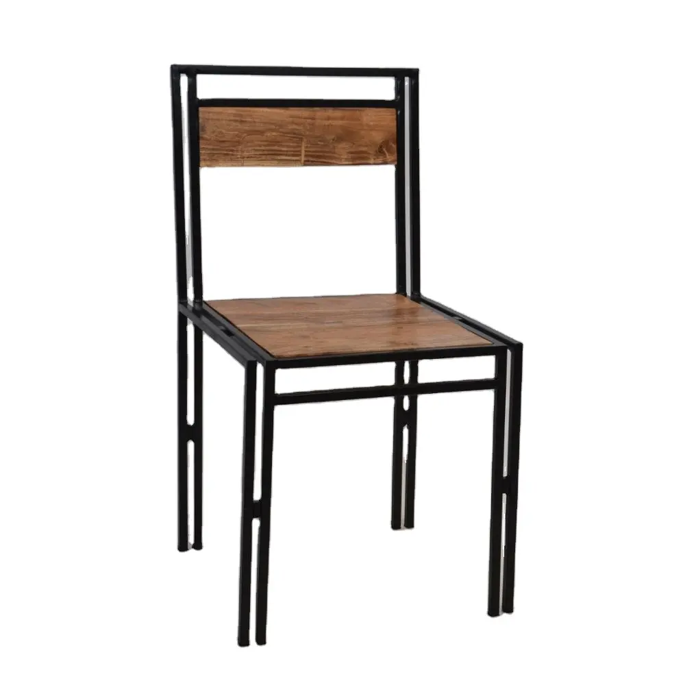 Muebles industriales de madera de alta calidad, sillas de comedor con patas de hierro para el hogar, restaurantes y hoteles disponibles al mejor precio