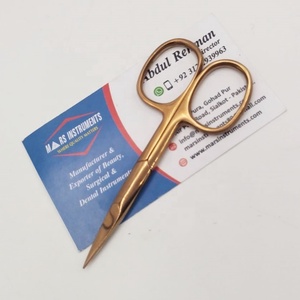 Ciseaux à cils couleur or rose Ciseaux à sourcils droits pointus Ciseaux à ongles à cuticules - Product Image 2