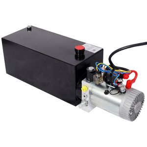 Unité hydraulique robuste 12V CC avec réservoir en acier de 12 litres et pompe hydraulique pour remorques à benne basculante, portes-bennes, remorques utilitaires et remorques à bois. - Product Image 3