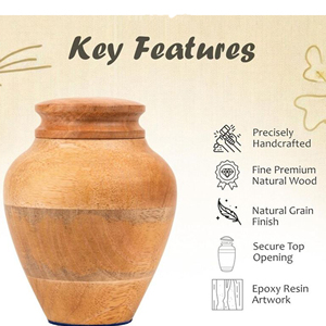 Handcrafted Memorial Wooden Urn Box Custom Engraved Wooden Ashes Urn Wooden Cremation Urn for Family Memorials by AYAANS - Product Image 3