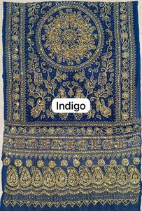Elegante dupatta de georgette con trabajo Aari, Tiki Tankeli y bordado dorado claro, ropa étnica para mujer. - Product Image 5
