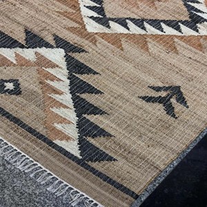 Handmade Modern Jute Area <b>Rug</b> Natural Woven <b>Boho</b> Kilim Carpet Solid Color Extra Thick PET Friendly Reversible Office Decor - Product Image 6