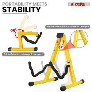 Supporto per basso elettrico acustico coppia GSS YLW 2 pezzi a forma di braccio in schiuma con cuscinetto in gomma per strumenti musicali - Product Image 3