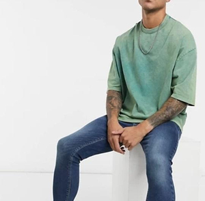Camiseta Oversize de Alta Calidad con Lavado Ácido, Estilo Urbano, Manga Corta, Casual, Venta al por Mayor, Largo Extendido - Product Image 4