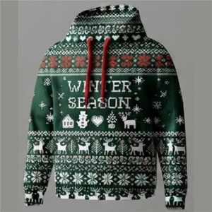 Sudadera con Capucha para Mujer con Diseño Navideño Naranja, Felpa de Algodón, Estilo Casual, Fabricante Personalizado, Proveedor Mayorista de Ropa de Pakistán - Product Image 1