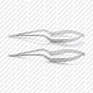 Ensemble de micro-ciseaux Yasargil, 2 pièces, 7,5 pouces, ciseaux microchirurgicaux droits et courbés, instrument chirurgical en acier inoxydable - Product Image 3