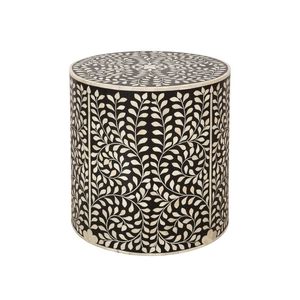 Mesa auxiliar hecha a mano con incrustaciones de hueso y perilla de latón, mesa decorativa para dormitorio, sala de estar y hoteles. - Product Image 1