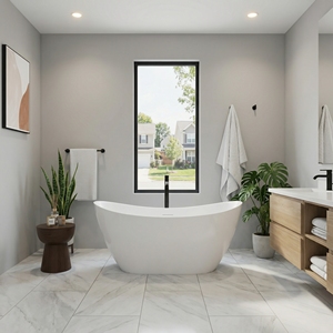 Salvere Freestanding Tub FW-8824-59-S - Modern Durable Acrylic Bathtub 2-Year Warranty for <b>Bathroom</b> - Product Image 1