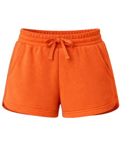 Pantalones Cortos Deportivos Personalizados para Mujer, Color Naranja, de Algodón y Felpa, Cintura Elástica con Cordón, para Gimnasio, Casuales, de Verano, Fabricante y Proveedor OEM - Product Image 1