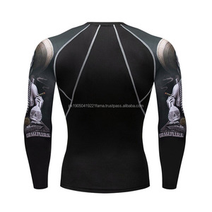 2026 Customized Gym Fitness Clothes BJJ <b>MMA</b> <b>Rash</b> <b>Guard</b> Unisex Design Your Own Superb Quality Anti-UV Full Sleeve Polyester/Nylon - Product Image 3