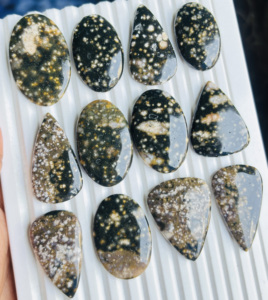 ASHU GEMS หินแจสเปอร์จากมหาสมุทรแท้ 100% แบบคาโบชอง ผลิตด้วยมือ คริสตัลบำบัด ขัดเงา ด้านหลังแบน ขนาดและรูปทรงหลากหลาย สำหรับทำเครื่องประดับ ของแท้จากผู้ผลิตอิสระ - Product Image 2
