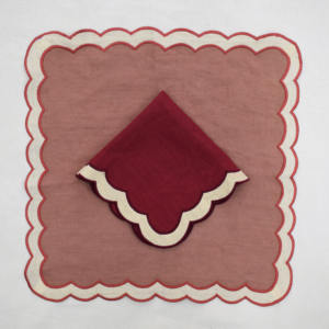 Servilleta de Lino Hecha a Mano de Lujo con Borde Festoneado y Bordado, Servilleta de Lino Natural para Mesa, Decoración de Mesa de Comedor, Personalizada para Bodas - Product Image 3