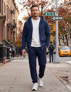 Customize Hoodie Hot Selling Zipper Blank Hoodies Hysaf Apparels Co Navy Blue Cotton Ykk Zipup Hoodies Hysaf Apparels Co Hoodies - Product Image 6
